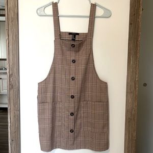 NWOT Plaid overall dress